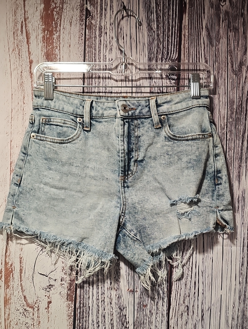 BCBGeneration Light Blue Distressed Denim Cutoff Shorts